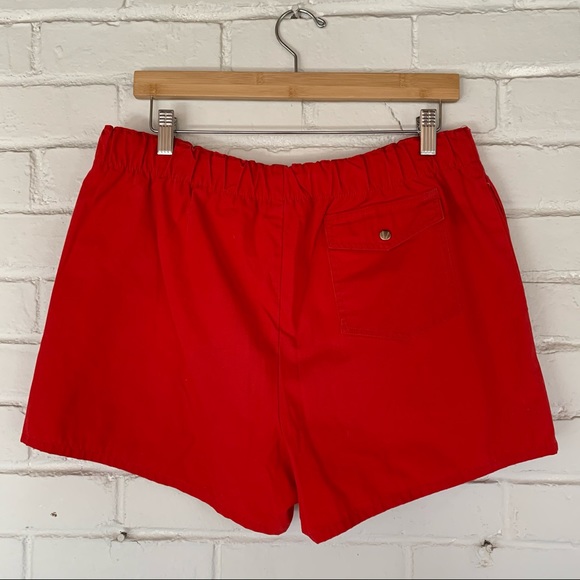 Vintage 80s Red swim suit shorts trunks L - Picture 8 of 9